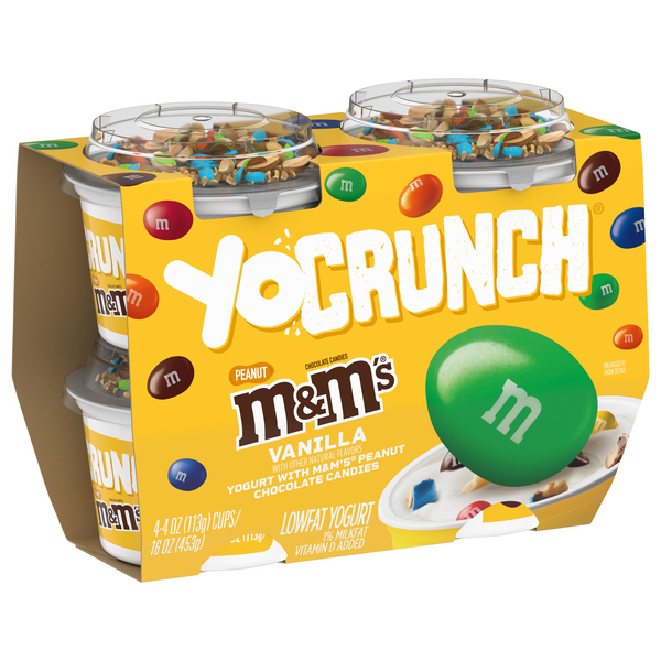 YoCrunch Peanut M&M's Vanilla Lowfat Yogurt Cups, 4 ct / 4 oz - Metro Market