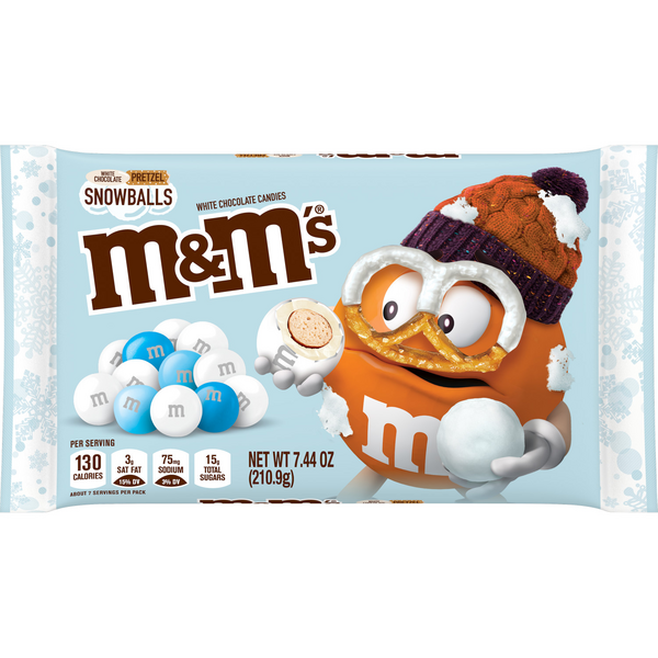 Mコレクション25　ホワイトスペシャル 80g M&M'S White Chocolate Pretzel Snowballs Holiday Candy, 7.44oz | Hy
