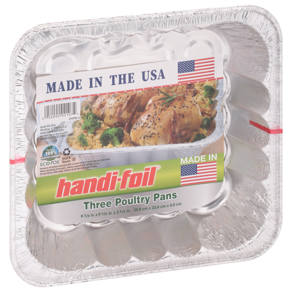 Handi-Foil Eco-Foil 9-3/8 x 9-3/8 x 2-3/8 in. Poultry Pans | Hy