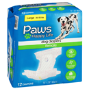 Paws Happy Life Dog Diapers, Female, Large (35-55 Lbs), 19 Inch - 28 Inch Waist