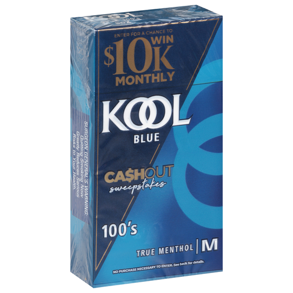 Kool Blue Cigarettes, 100's, True Menthol, 2-Way Box