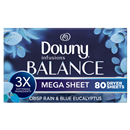 Downy Infusions BALANCE Mega Dryer Sheets, Crisp Rain & Blue Eucalyptus