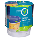 Simply Done 2Cup Small Twist Top Containers & Lids 3Ct