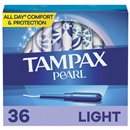 Tampax Pearl Tampons, Light Absorbency with LeakGuard Braid, Unscented