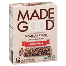 MadeGood Granola Bars, Chocolate Chip, Family Pack, 12-0.85 oz