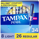 Tampax Pearl Tampons, Light/Regular Absorbency with LeakGuard, Duo Pack, Unscented