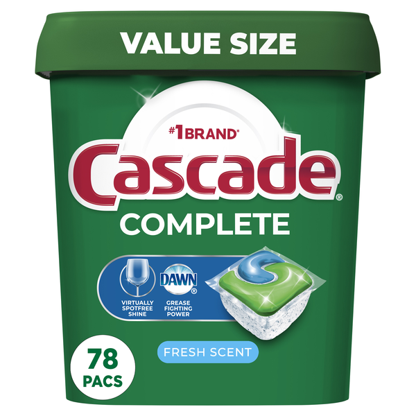 Cascade Complete ActionPacs, Dishwasher Detergent, Fresh Scent