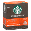 Starbucks Colombia Single-Origin for Nespresso Vertuo Ground Coffee Capsules 8Ct