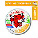 The Laughing Cow Spreadable Cheese Wedges, Creamy Aged White Cheddar Variety, 8Ct