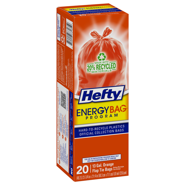 Hefty® EnergyBag® Orange Hard-to-Recycle Plastics Flap Tie Bags, 26 ct / 13  gal - Kroger