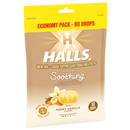 Halls Drops, Honey Vanilla Flavor, Throat Soothing, Economy Pack