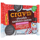 Crav'N Flavor Candy Cane With Peppermint Creme Double Stuffed Chocolate Sandwich Cookies