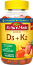 Nature Made Vitamin D3 + K2, Gummies, Peach