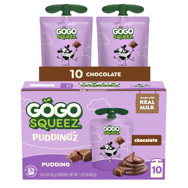 GoGo squeeZ PuddingZ On-the-Go Chocolate Pudding Snack Pouches