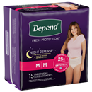 Depend For Women Night Defense Underwear Medium