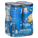 Gerber Graduates Puffs Banana/Strawberry Apple Cereal Snack Variety Pack 4-1.48 Oz. Canisters