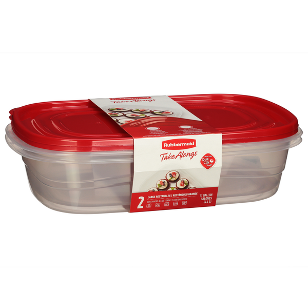 Rubbermaid TakeAlongs Large Rectangular Container, 2 ct - Foods Co.