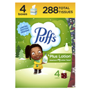 Puffs Plus Lotion Facial Tissue, 4 Mega Cube