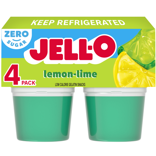 Jell-O Zero Sugar Lemon-Lime Flavor Gelatin Snack Cups | Hy-Vee