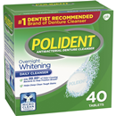 Polident Overnight Whitening Triple Mint Freshness Antibacterial Denture Cleanser Tablets