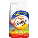 Goldfish Snack Crackers, Baked, Colors, Cheddar, Family Size