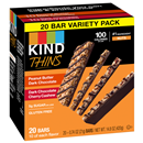 KIND Thins Peanut Butter Dark Chocolate & Dark Chocolate Cherry Cashew Bars Variety Pack, 20-0.74 oz
