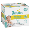 Pampers Baby Wipes Sensitive Perfume Free 4X Pop-Top Packs 336 Count