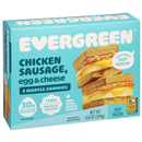 Evergreen Chicken Sausage, Egg, & Cheese Frozen Waffle Breakfast Sandwich