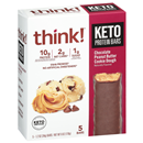 Think! Keto Protein Bars, Chocolate Peanut Butter Cookie Dough 5-1.2 oz