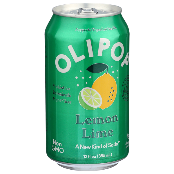 OLIPOP Lemon Lime, A New Kind of Soda 12 fl oz | Hy-Vee Aisles