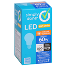 Simply Done LED 60W Light Bulb, Frosted, Soft White, Dimmable