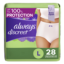 Always Discreet Underwear for Women, Maximum, Large
