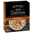 BetterOats 100 Calories Cinnamon Roll Instant Oatmeal 10 Packet