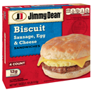 Jimmy Dean Biscuit Sausage, Egg & Cheese Sandwiches 4Ct