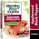 Morningstar Farms Thick Cut Bacon Strips, Applewood Black Pepper, Vegetarian