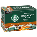 Starbucks Breakfast Blend Medium Roast Ground Coffee K-Cups 10-0.44 oz ea.