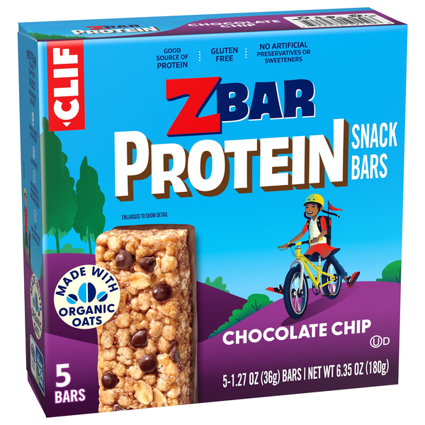 CLIF Kid ZBAR Protein, Chocolate Chip 5-1.27 oz Bars | Hy