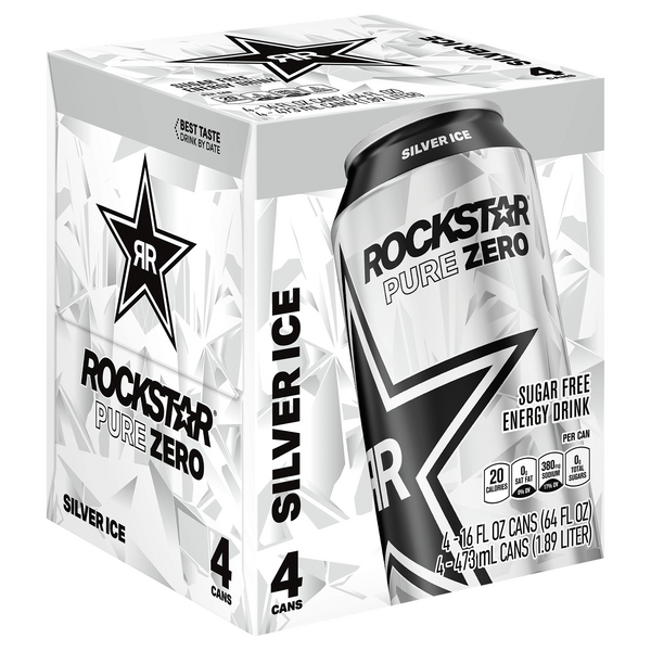 Rockstar® Pure Zero Silver Ice Energy Drink, 4 pk / 16 fl oz