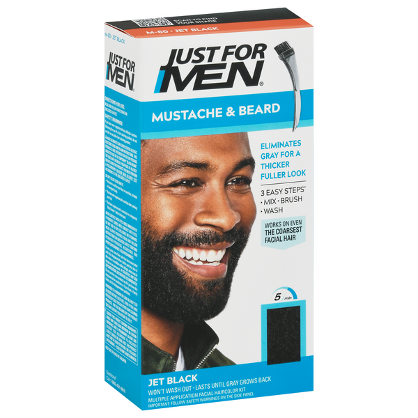 Just For Men Jet Black M-60 Mustache & Beard Hair Color | Hy-Vee Aisles  Online Grocery Shopping
