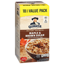 Quaker Instant Oatmeal Maple & Brown Sugar Value Pack 18-1.51 oz