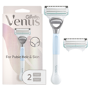 Venus for Pubic Hair & Skin Women's Razor + 2 Razor Blade Refills