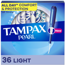 Tampax Pearl Tampons, Light Absorbency with LeakGuard Braid, Unscented