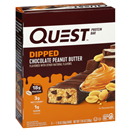 Quest Dipped Chocolate Peanut Butter Protein Bar, 4-1.76 oz Bars