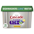 Cascade Platinum Dawn Lemon Scent Action Pacs Dishwasher Detergent 36Ct