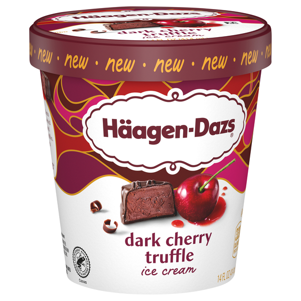 Haagen-Dazs Dark Cherry Truffle Ice Cream 14 fl oz | Hy-Vee Aisles