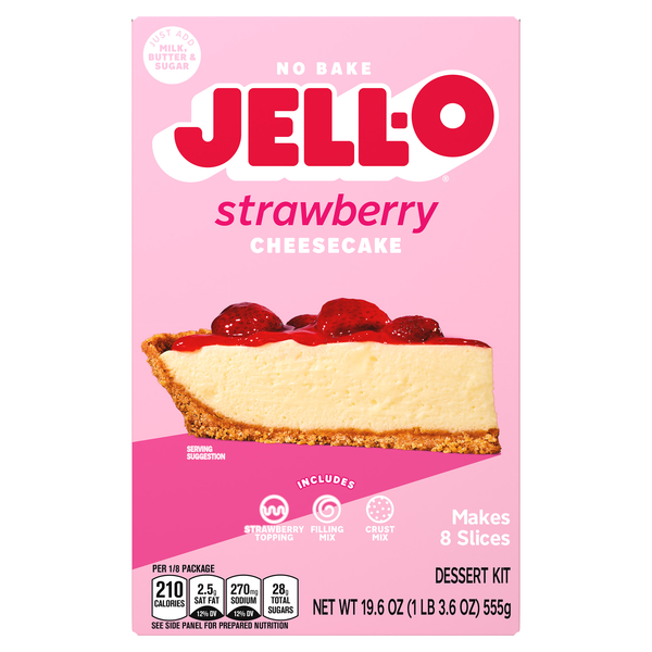 Jell-O Original Cheesecake Snack Cups Strawberry Cheesecake - 4 ct - 14 oz  pkg