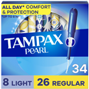 Tampax Pearl Tampons, Light/Regular Absorbency with LeakGuard, Duo Pack, Unscented