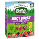 Black Forest Juicy Burst Fruit Flavored Snacks, Berry Medley, 40-0.8 oz Pouches