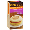 Crav'n Flavor Muffin, Ham, Egg & Cheese Breakfast Sandwiches 2 Count