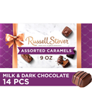 RUSSELL STOVER Assorted Caramels Milk & Dark Chocolate Gift Box, 9 oz. (˜ 14 pieces)